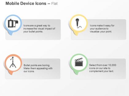 Cq tripod mike flap recording devices ppt icons graphics