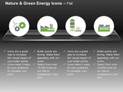 Cr gears with factory and plant for green energy production ppt icons graphics