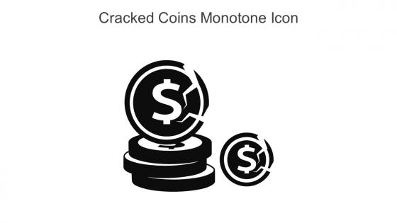 Cracked Coins Monotone Icon In Powerpoint Pptx Png And Editable Eps Format