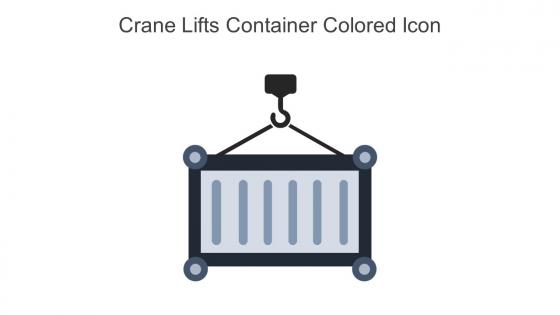 Crane Lifts Container Colored Icon in powerpoint pptx png and editable eps format