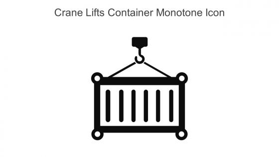 Crane Lifts Container Monotone Icon in powerpoint pptx png and editable eps format