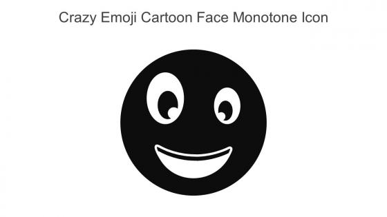 Crazy Emoji Cartoon Face Monotone Icon In Powerpoint Pptx Png And Editable Eps Format