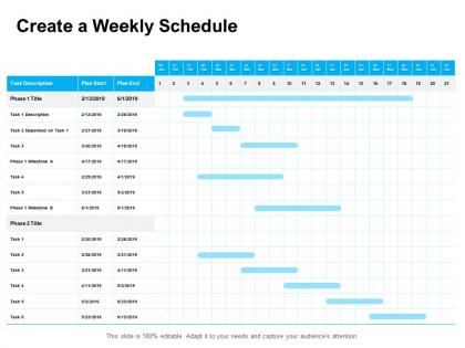 Create a weekly schedule compare ppt powerpoint presentation pictures