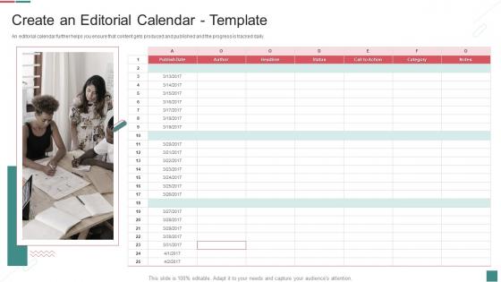Create An Editorial Calendar Template Guide To B2c Digital Marketing Activities