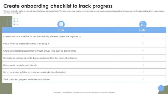 Create Checklist To Track Progress Strategies To Improve User Onboarding Journey