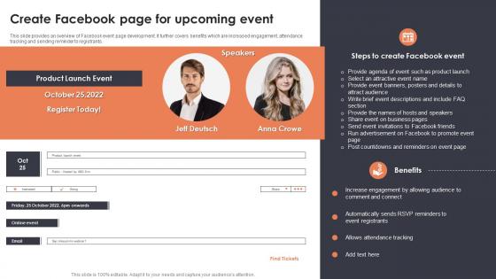 Create Facebook Page For Upcoming Event Planning For New Product Launch