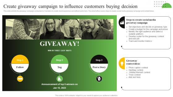 Create Giveaway Campaign To Influence Customers Buying Process To Create Effective Direct MKT SS V