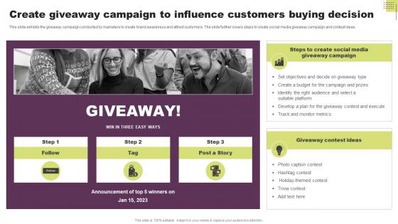 Create Giveaway Campaign To Influence Customers Guide To Direct Response Marketing