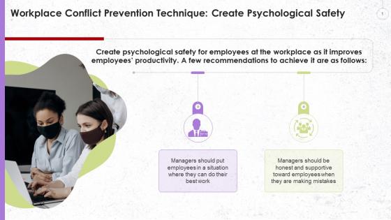 Create Psychological Safety Technique For Conflict Prevention Training Ppt