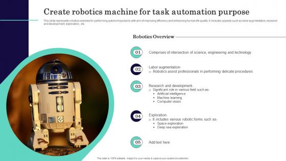 Create Robotics Machine For Task Automation Purpose