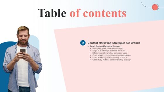 Creating A Content Marketing Guide For Brands Table Of Contents MKT SS V