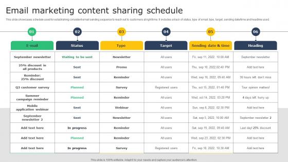Creating A Winning Email Marketing Content Sharing Schedule MKT SS V