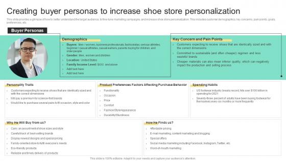 Creating Buyer Personas To Increase Shoe Store Business Plan For Shoe Retail Store BP SS
