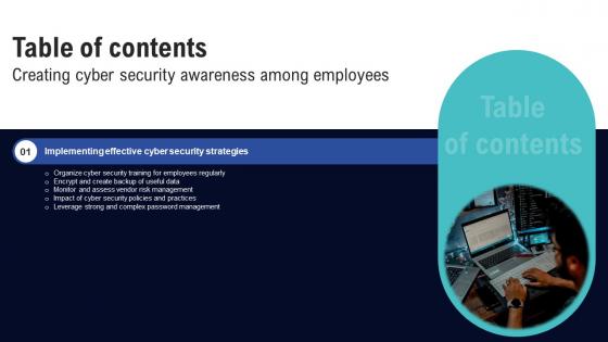 Creating Cyber Security Awareness Among Employees Table Of Contents