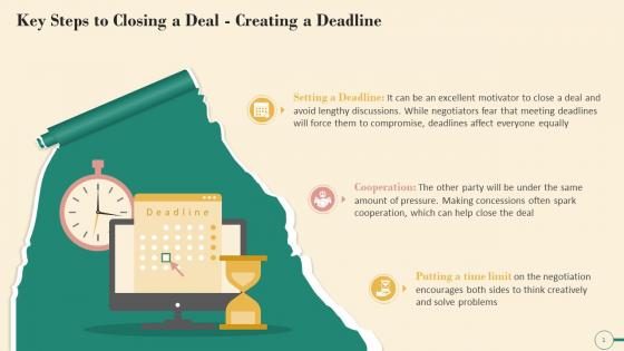 Creating Deadline As Step To Closing Deal In Negotiation Training Ppt