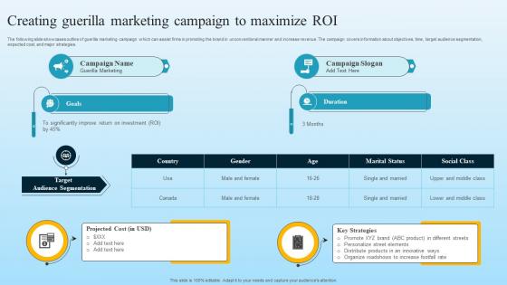 Creating Guerilla Marketing Campaign To Maximize ROI Developing B2B Marketing Strategies MKT SS V