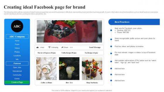 Creating Ideal Facebook Page For Brand Facebook Advertising Strategy SS V