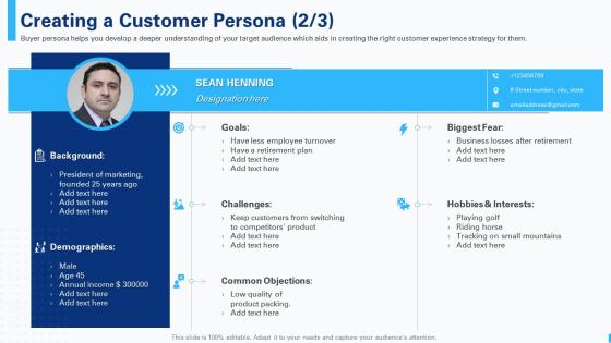 Creating the best customer experience cx strategy creating a customer persona