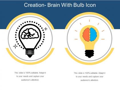 Creation brain with bulb icon