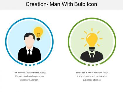 Creation man with bulb icon