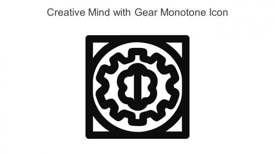 Creative Mind With Gear Monotone Icon In Powerpoint Pptx Png And Editable Eps Format
