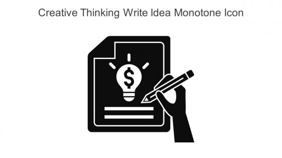 Creative Thinking Write Idea Monotone Icon In Powerpoint Pptx Png And Editable Eps Format
