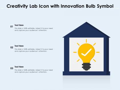 Creativity lab icon with innovation bulb symbol