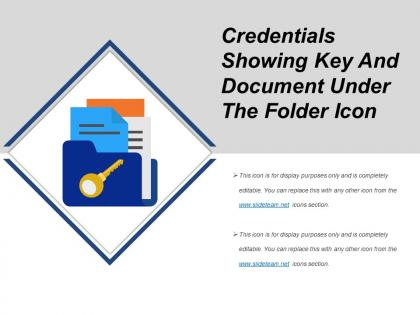 Credentials showing key and document under the folder icon