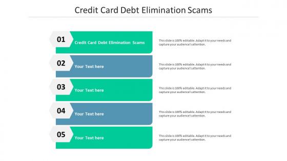 Credit card debt elimination scams ppt powerpoint presentation show cpb