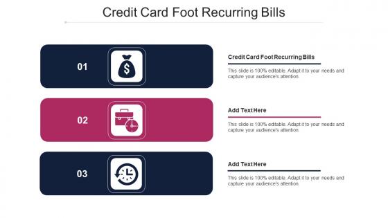 Credit Card Foot Recurring Bills Ppt Powerpoint Presentation Styles Background Cpb