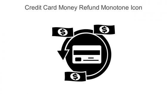 Credit Card Money Refund Monotone Icon In Powerpoint Pptx Png And Editable Eps Format