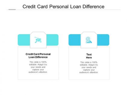 Credit card personal loan difference ppt powerpoint presentation visuals cpb