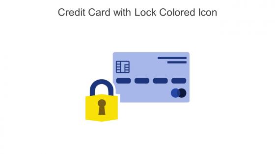 Credit Card With Lock Colored Icon In Powerpoint Pptx Png And Editable Eps Format