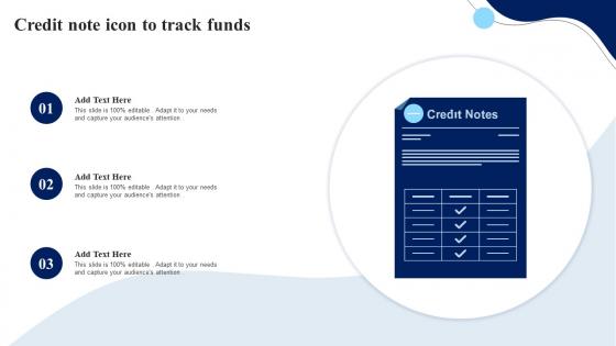 Credit Note Icon To Track Funds