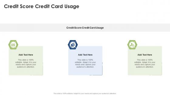Credit Score Credit Card Usage In Powerpoint And Google Slides Cpb