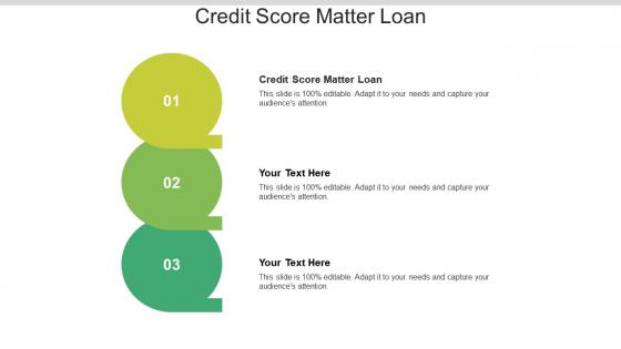 Credit score matter loan ppt powerpoint presentation pictures visual aids cpb
