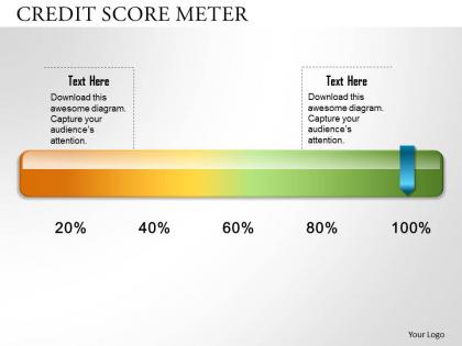 Credit score meter powerpoint template slide