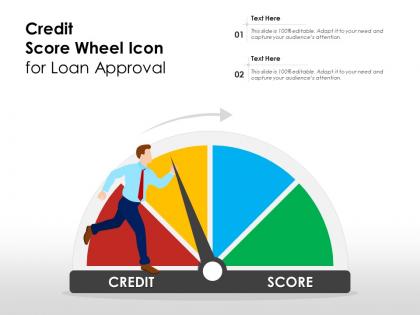 Credit score wheel icon for loan approval