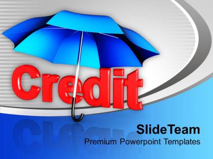 Credit under umbrella finance shopping powerpoint templates ppt themes and graphics 0113