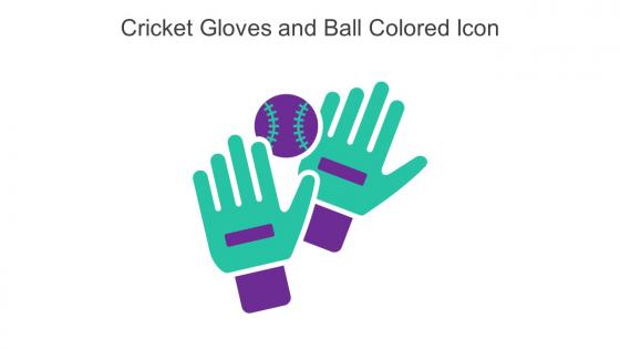 Cricket Gloves And Ball Colored Icon In Powerpoint Pptx Png And Editable Eps Format