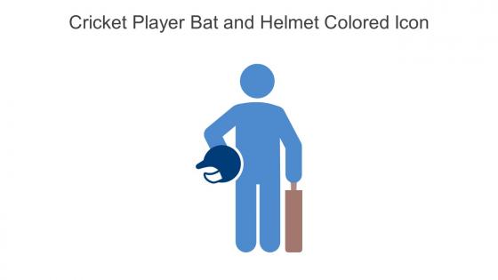 Cricket Player Bat And Helmet Colored Icon In Powerpoint Pptx Png And Editable Eps Format