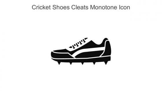 Cricket Shoes Cleats Monotone Icon In Powerpoint Pptx Png And Editable Eps Format
