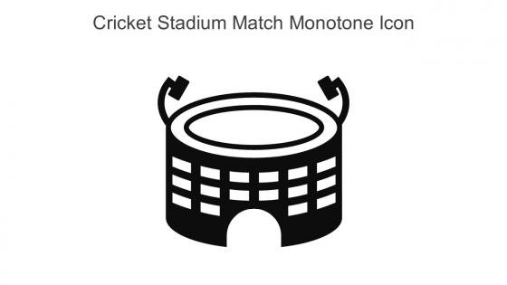 Cricket Stadium Match Monotone Icon In Powerpoint Pptx Png And Editable Eps Format
