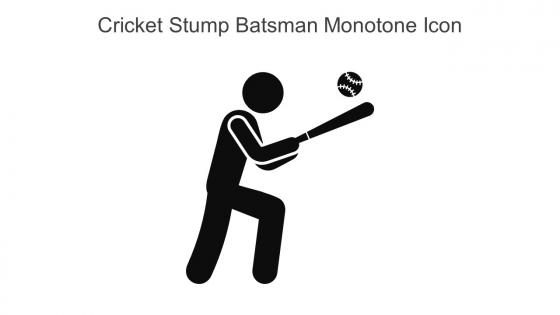 Cricket Stump Batsman Monotone Icon In Powerpoint Pptx Png And Editable Eps Format