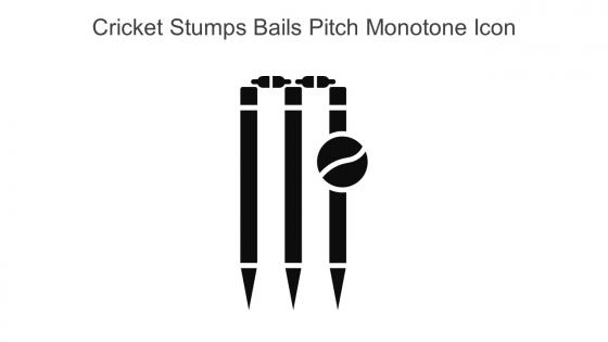 Cricket Stumps Bails Pitch Monotone Icon In Powerpoint Pptx Png And Editable Eps Format