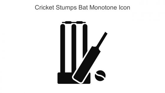 Cricket Stumps Bat Monotone Icon In Powerpoint Pptx Png And Editable Eps Format