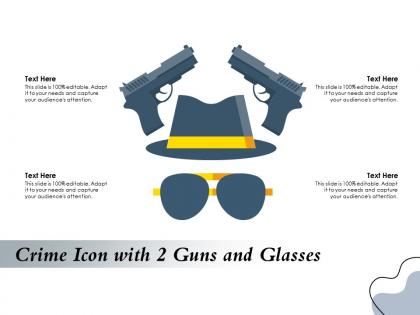 Crime icon with 2 guns and glasses