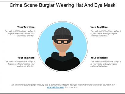 Crime scene burglar wearing hat and eye mask