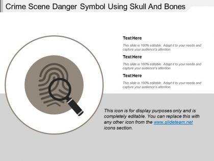 Crime scene danger symbol using skull and bones
