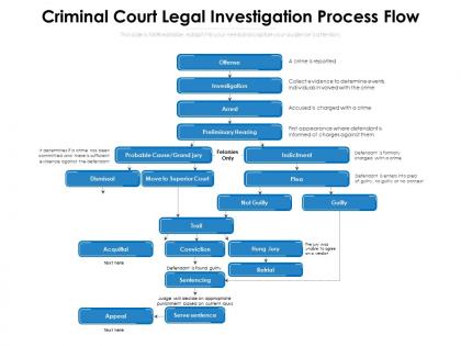 Criminal court legal investigation process flow